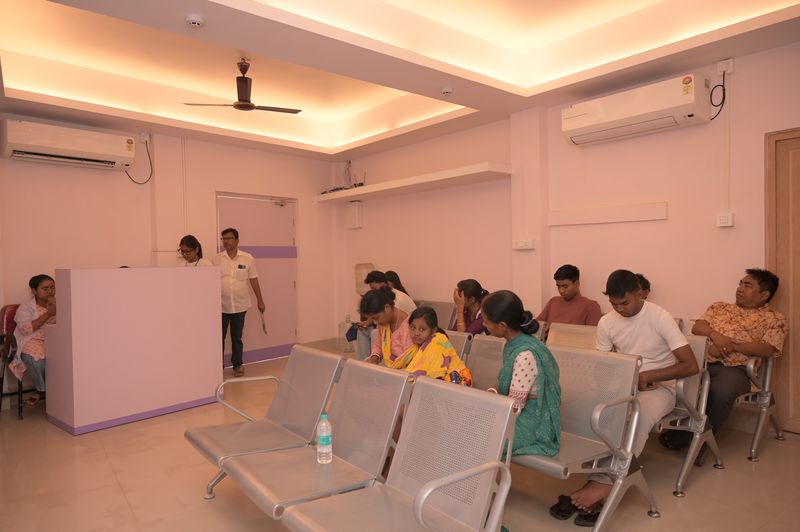 Reception desk at Uttarbanga Clinic, Cooch Behar